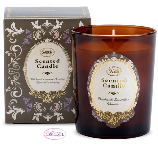 サボン SABON キャンドル パチュリ・ラベンダー・バニラ 180g (lm)