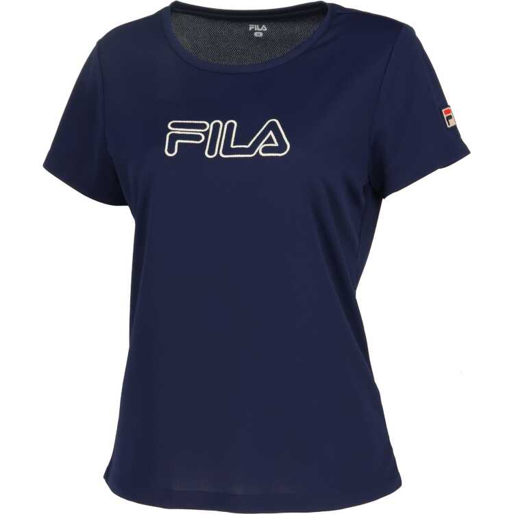 【在庫限り】 アップリケTシャツ（レディース) M フィラネイビー #VL2819-20 送料込み(沖縄・離島を除く) 【在庫限り】 FILA