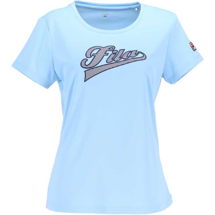 【在庫限り】 フィラ アップリケTシャツ(レディース) M ペールブルー #VL2855-10A 送料込み(沖縄・離島を除く) 【在庫限り】 FILA
