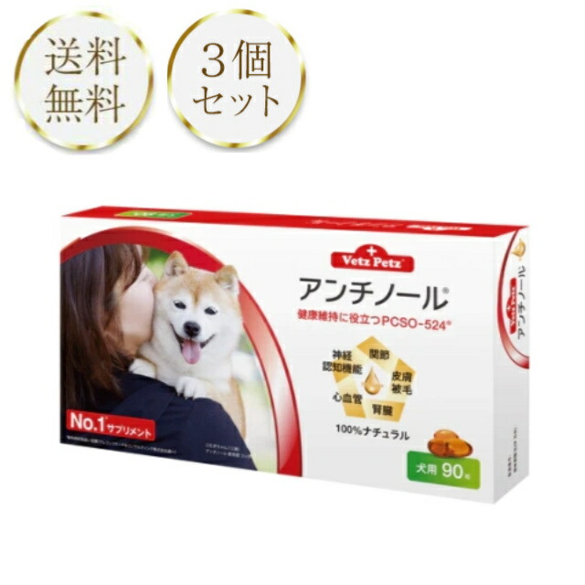 全国総量無料で アンチノール 犬 犬用 90粒 3個セット サプリメント Vetz Petz 健康維持 関節 腎臓 心血管 認知症 fucoa.cl