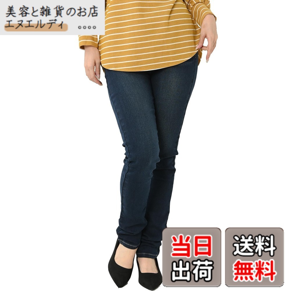 【送料無料】[JANJAM]美脚スキニーデニム 裏起毛パンツ 大きいサイズ レディース スキニーパンツ ストレッチ 美脚 細魅せ 色：インディゴ80cm、サイズ：4L