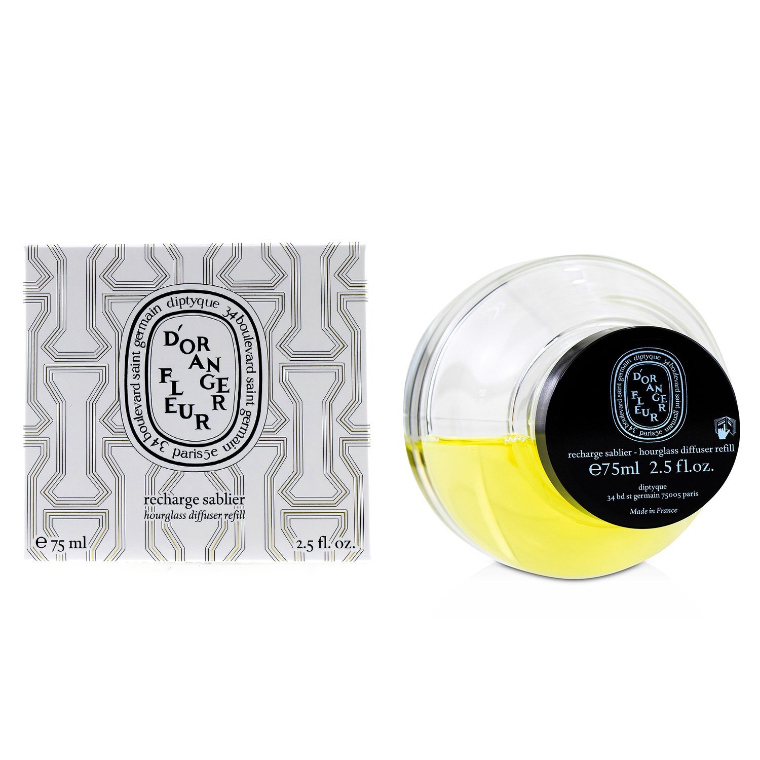 ディプティック アロマディフューザー Diptyque 可愛い おしゃれ アワーグラス ディフューザー リフィル Fleur D Oranger Orange Blossom 75ml ホームフレグランス 人気 コスメ 化粧品 誕生日プレゼント ギフト Sermus Es