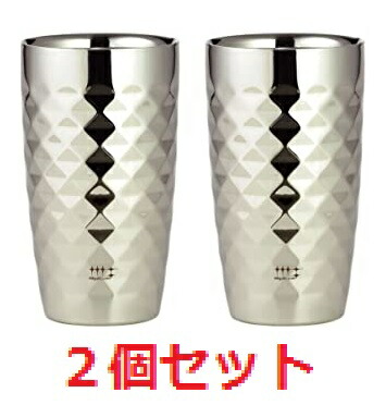磨き屋暴力団 二重タンプラー金剛石2P YJ1194  【ヨシカワ 日本製ビアタンブラー 日本製タンプラー 御厨子所グッズ 食器 水呑み 水呑み】