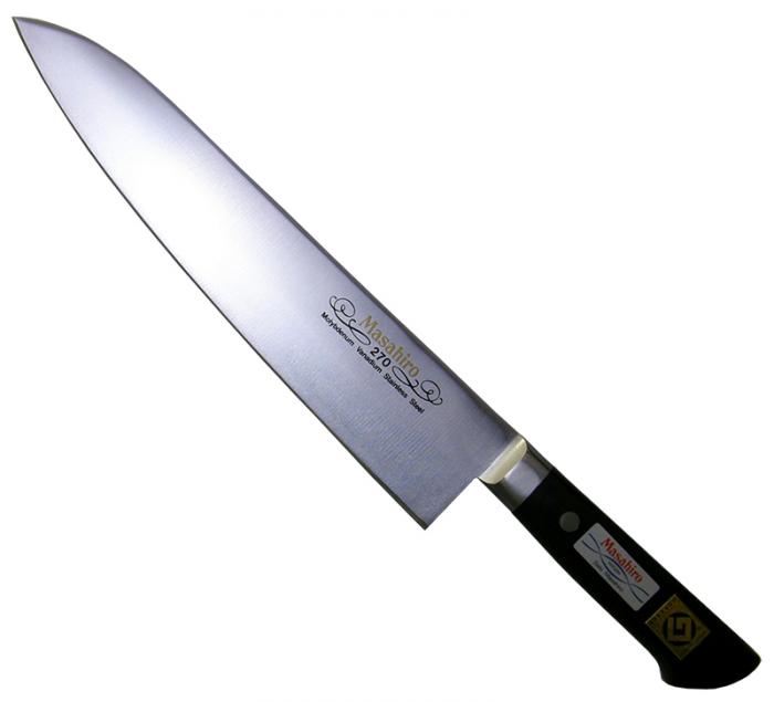 正広作 MV口金ステンレス包丁 左用 牛刀 270mm　 【マサヒロ　牛刀包丁　日本製包丁　調理器具　キッチングッズ 台所用品】