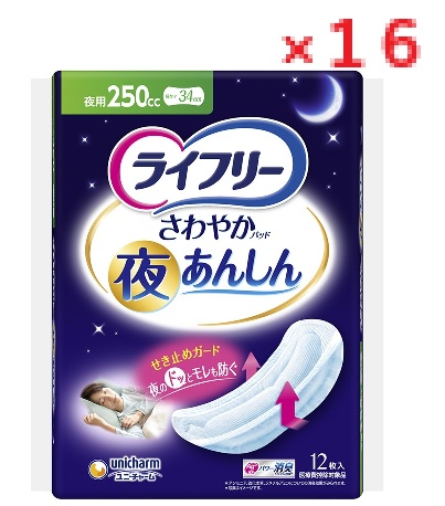 【１６個セット】ユニ・チャーム　ライフリー さわやかパッド 夜あんしん250cc 12枚　4903111571499　 【unicharm ユニ・チャーム　ユニチャーム　介護用品　衛生用品　尿漏れ対策　尿モレ対策　失禁対策LOTZ】 18,700円