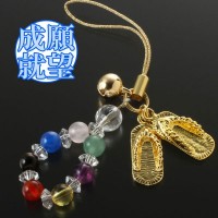 楽天市場】カラフル宝石・金のわらじストラップ‐ST_527 金わらじ