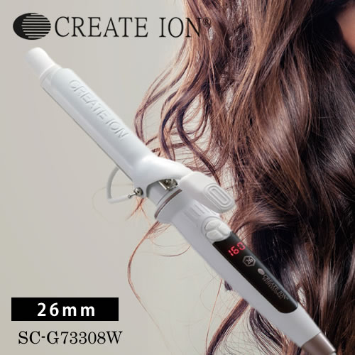 楽天市場 あす楽 正規店 Create Ion クレイツ イオン エレメアカール 26mm Sc Gw 送料無料 コテ ヘアアイロン 人気 おすすめ 海外兼用 温度調節 スタイリング ヘアアレンジ ヘアセット ツヤ カール デジタル Beauty Park 楽天市場店