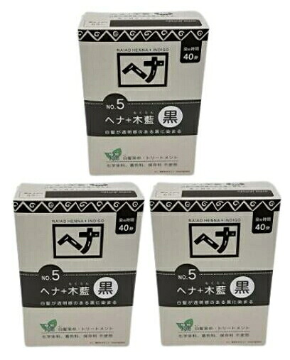 【3個まとめ買い】ナイアードへナ+木藍　黒 100g　3個セット　【送料無料】