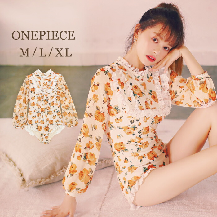 楽天市場 水着 レディース ワンピース 体型カバー オトナ女子 レース フリル レトロ フラワー 柄 長袖 袖付き 二の腕 お腹 カバー かわいい おしゃれ トレンド水着 通販 Mizugi 代 30代 40代 50代 M L Ll Beauty Show