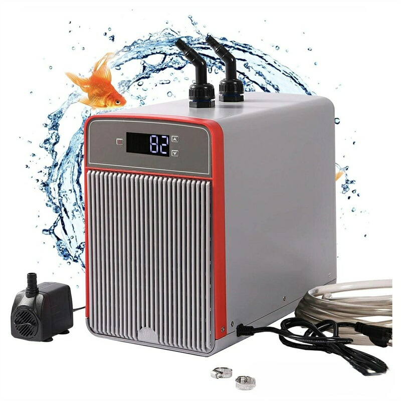 水槽クーラー 160L冷却と加熱 ペルチェ式 18-26℃調整可能 パイプ付き 循環ポンプ付き 小型循環式クーラー 騒音が小さい 連続作動でき デジタル表示 恒温 低ノイズ 省エネルギー 水耕栽培/家庭用/水族館/ホテル 110V｜ビューティースマイルオンライン