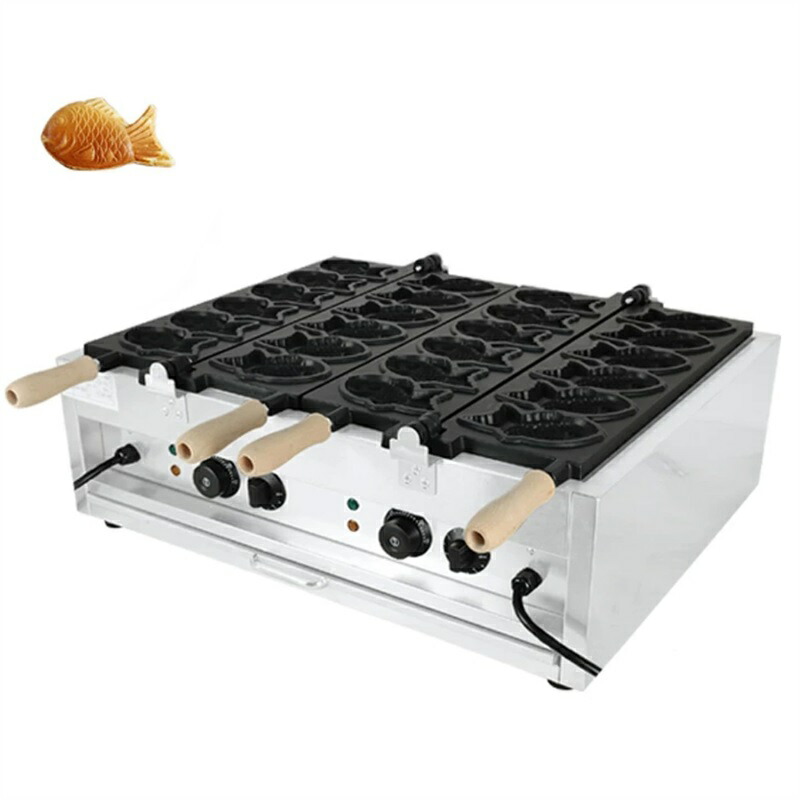 たい焼き器 鯛焼き製造会社 電動鯛焼き機 灯し火たい焼き機 灯し火熱するたい焼き焙煎機 灯し火熱する鯛型ベーキングマシン 12枚焼き重ね合わせ式 第四次元・気温抑えつける役立つこと付き添い人 取りはずし能力のあるな受け皿