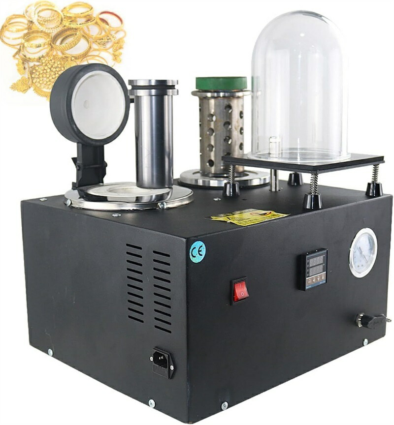 電気溶解炉、金溶解炉真空鋳造機1100℃/110V、2Lデジタルディスプレイ高温精錬貴金属ジュエリー鋳造ツール1500W、ベルとグラファイトるつぼ付き 1kg