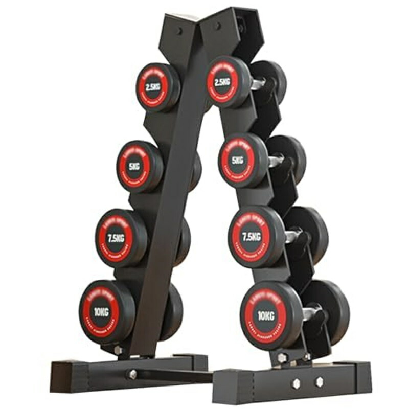 ダンベル、ダンベル フィットネス固定ダンベル、ダンベル 2.5kg-10kg、50KG ダンベルウェイトセット 4ペアダンベル 付きラウンドエッジダンベル収納ラックジムホーム ワークアウト オフィスフィット ネスルーム