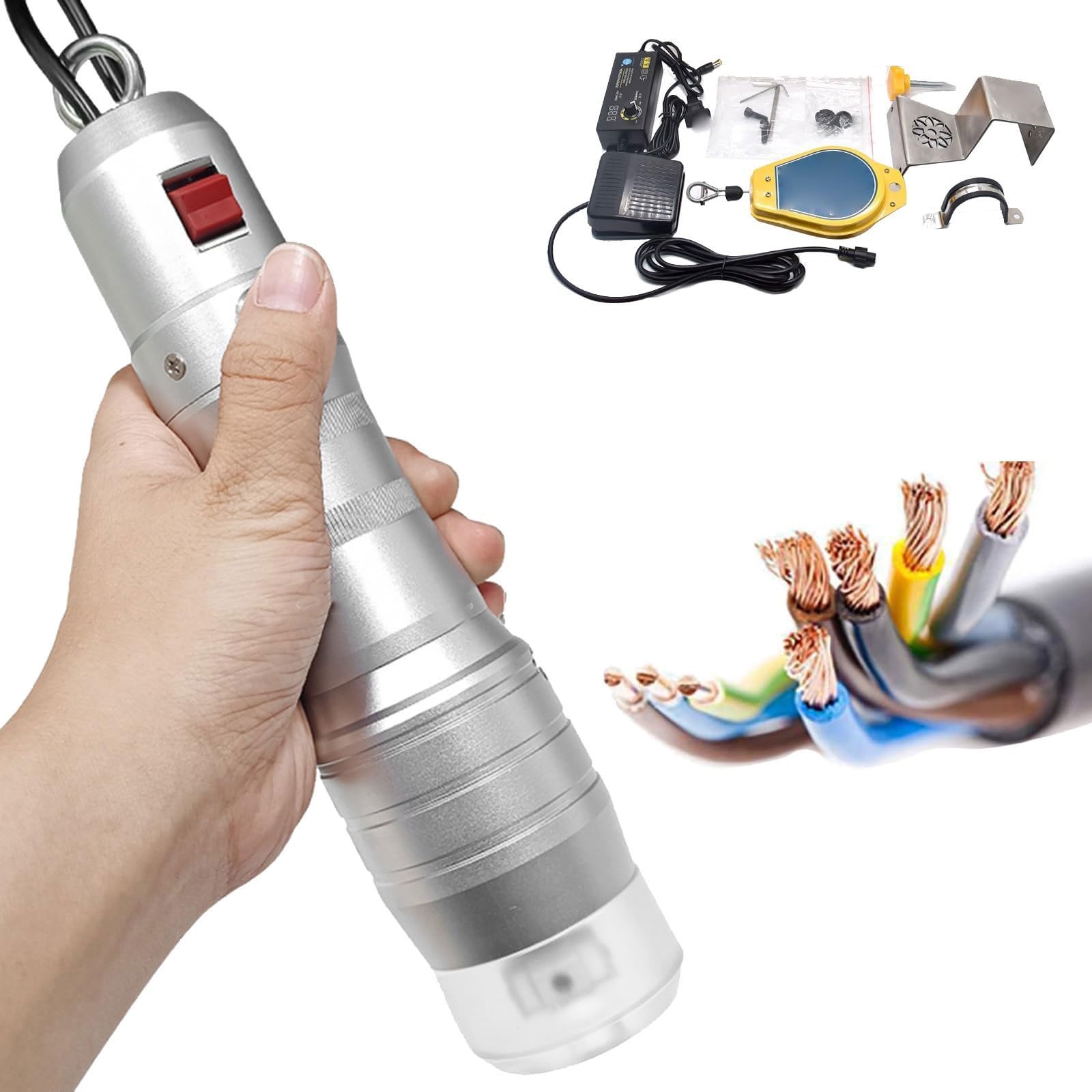 電話線捻じれ器械、8粍ハンドヘルドワイヤーツイスター、フットスイッチと合わせる能力のあるな起電力、携帯型自動小銃有線テレビ一巻き取り機、推しすすめるおよび引き下がる役立つこと、銅線用