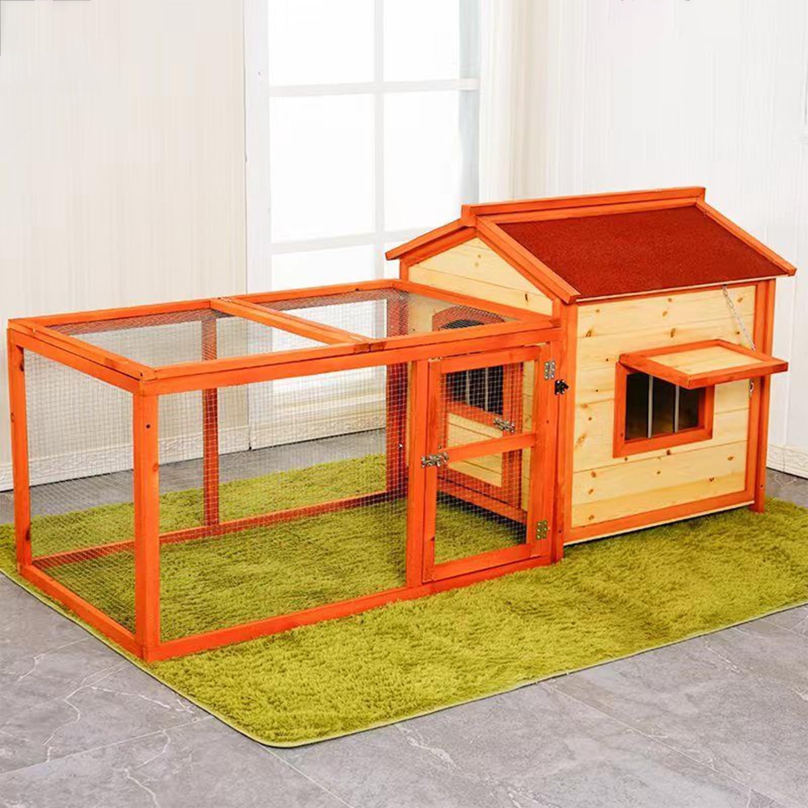 木製家兎掘ったて小屋、幽客とアスファルト大屋根付き添い人の室外家兎伏せ籠、家兎、実験材料、鶏、家鴨の子に至適な愛玩動物棲み家(Original wood red 85*78*88コマーシャル)