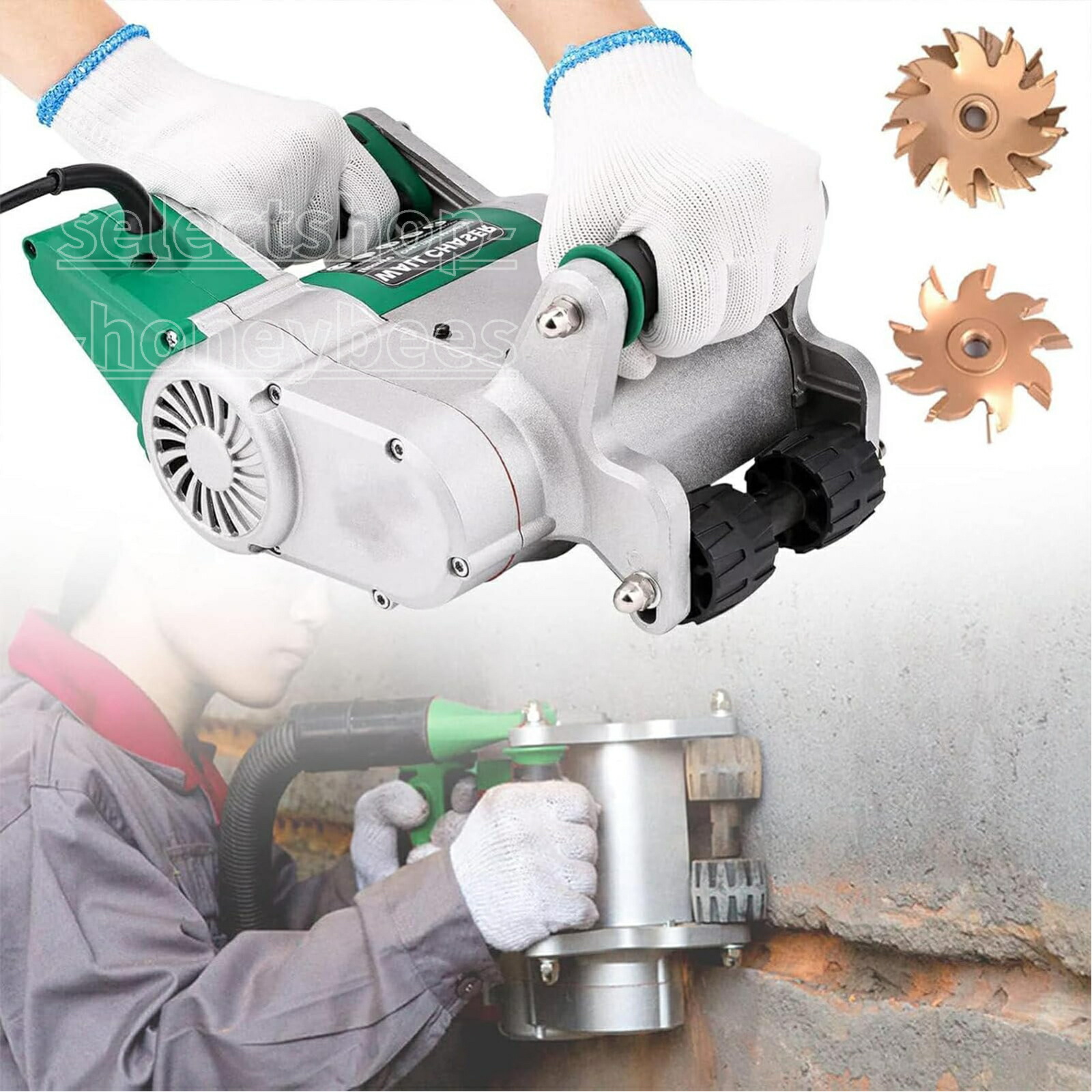 1100W 電気壁チェイサー 2000R/MIN 壁溝切断機 幅25-35mm 溝切り機 深さ調節可能 コンクリート 大理石 花崗岩 石材カッター 切削機 電動工具 溝掘り｜ビューティースマイルオンライン