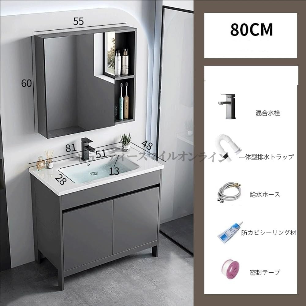 洗面化粧台セット 陶器製シンク 温水冷水両用蛇口付き 洗面ボウル 排水機構 屋内/屋外兼用 庭 バルコニー 工場 業務用 家庭用 洗面所 収納付き|ビューティースマイルオンライン