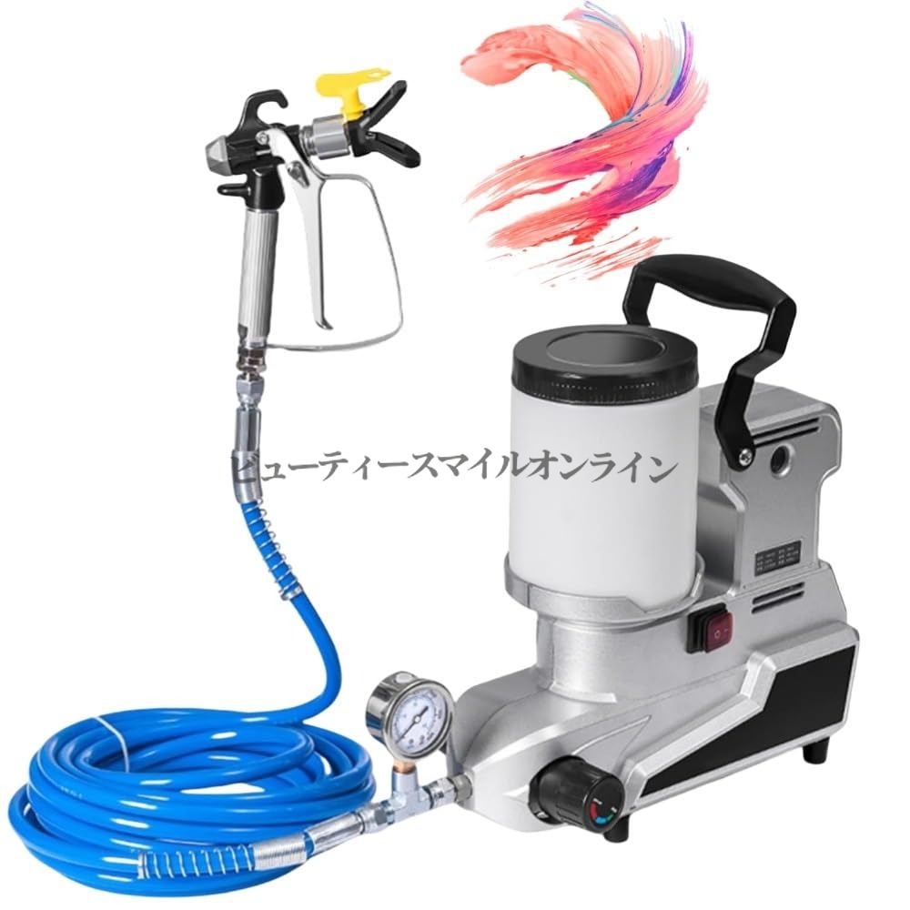 1600W 高力強さ エアレスペイントスプレーガン 2L大静電容量 2.5L分高速道路ペンキ塗り 5m取りひろげる導管付き添い人 110V身寄り用 壁や上昇限度のペンキ塗りに至適 町住み家 DIY 省間隔文字 携帯型 しろがね色色つや