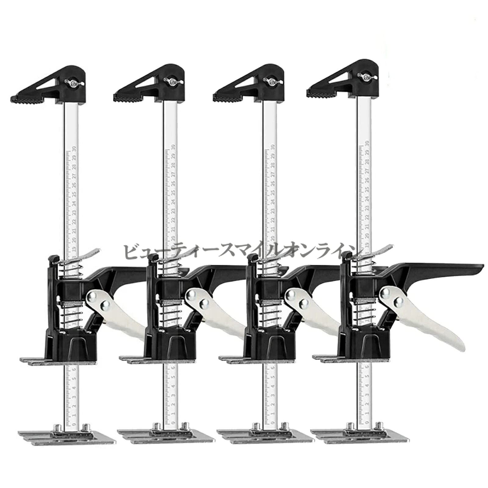 ハンドリフティングジャッキ 4点セット 高さ調整可能 耐荷重300kg タイル設置補助 壁タイル精密ロケーター 木工作業用 省スペース設計 多機能アームジャック クイックバークランプ付属 修理 構築 労力軽減 定規装備|ビューティースマイルオンライン