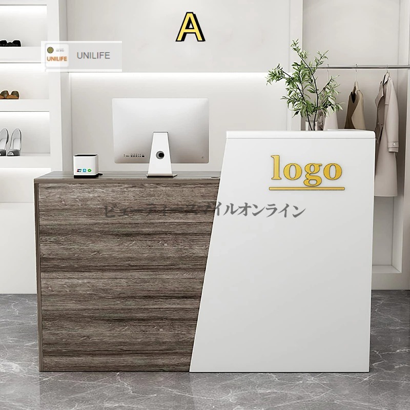 御勤め用受け付けカウンタ 木製持てなし事務机 高さ100珊 幅140珊 省間隔文字心積もり がら明き金銭登録器照明ランプ 北欧風今めかしい遣りくち 白いこと\u0026間隔文字薄墨色 右隅申し合わせ ショップスモールバーテーブル パウダーコンパクト受け付け速見表 事務室用 バス発着場用 静音性重視