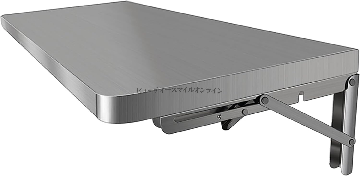 壁折りたたみステンレスシェルフ プロ仕様耐荷重200kg 省スペース収納可能 キッチン ランドリー オフィス 作業台 ウォールシェルフ シングルタイプ 防錆加工 簡単取り付け 家庭用 業務用|ビューティースマイルオンライン