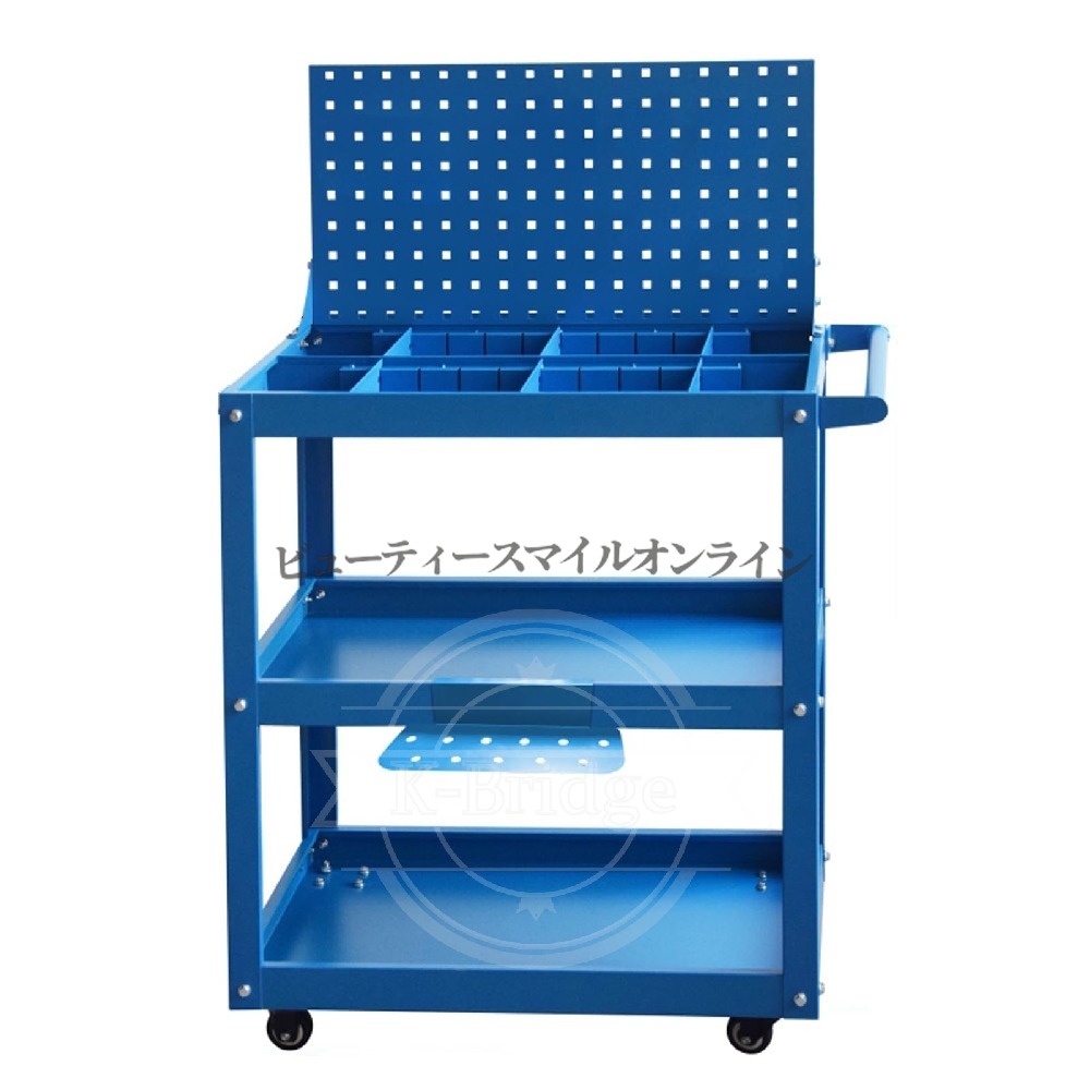 労働者階級遣りくち 物の具手押し車 3段 物の具箱 １番ウッド保持者付き添い人 物の具納める手押し車 耐荷重心積もり DIY 車宿り 持続用 キャスター付 省間隔文字 物の具入れ 物の具台 メタルツールワゴン 青碧