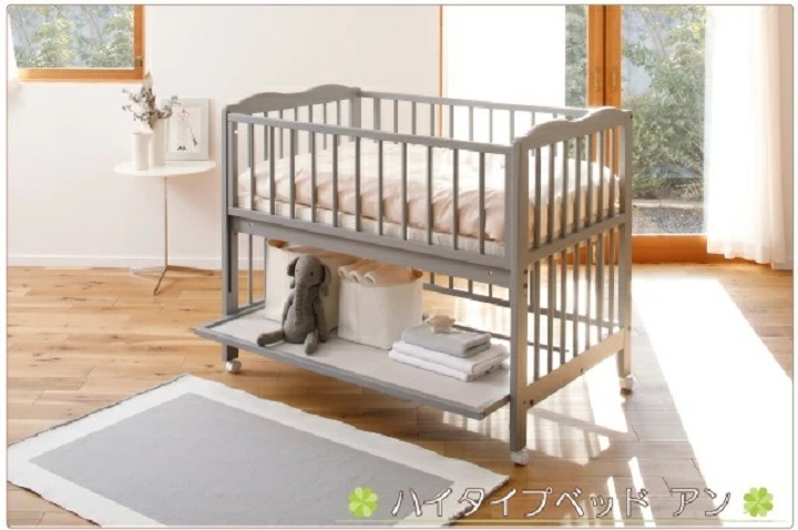 最大12 Offクーポン 日本製 ベビーベッド ベット 赤ちゃん ベビー 赤ちゃん用ベッド レギュラーサイズ かわいい ハイタイプ 高さ調節 すのこ 収納付き 国産 キャスター付き ベッドフレーム 赤ちゃんベッド 木製 収納 出産祝い べべアンパン Salacristal Pl