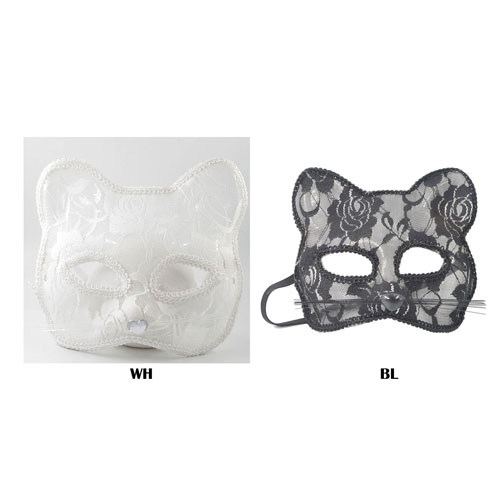 楽天市場】猫の半面お面 バラ1枚和風 ねこの半面 ネコ 仮面 キャット