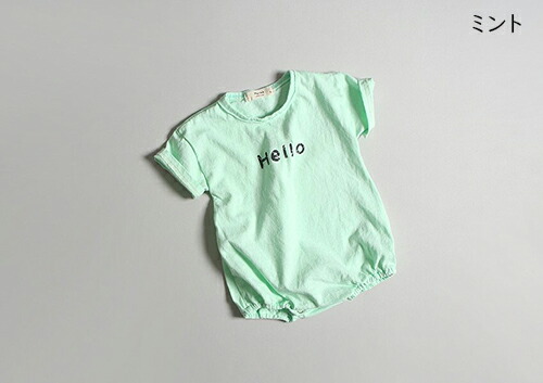 楽天市場 Sale ハローロンパース 半袖 夏 韓国ベビー服 ロゴ グッバイ ナチュラル くすみカラー 韓国子供服 韓国服 ベビー 男の子 女の子 兄弟 兄妹 姉妹 お揃い ロンパース 出産祝い 70 80 子供服 Beberin べべリン