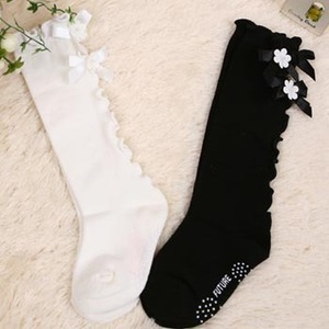 楽天市場 ハイソックス 女の子 ダブルリボン お花付き ハイソックス 子供 キッズ 靴下 白 黒 幼稚園 靴下 女児 フォーマル 韓国子供服 子供服 Beberin べべリン