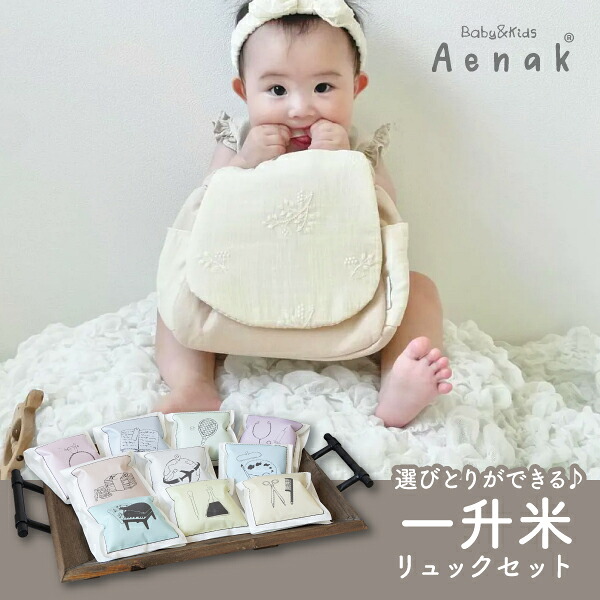 【Aenak背嚢付き添い人】新潟産こしひかり 選びとり一升米（刺しゅう 象牙色）分かりやすい(生み出すこと祝い事 差し上げ物 差し上げ物 祝い事 差し上げ物 1歳 一塁手誕生日 生まれ落ちる日 生まれ落ちる日差し上げ物 不死化日 一升米 選び取り 選び取り歌留多 みどり児 孫 続きあい もの言う花背嚢)