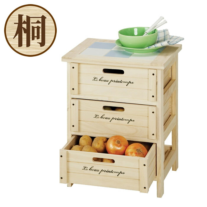 桐製 マルチストッカー キッチンラック 収納　ワゴン　完成品 楽天市場】キッチンワゴン 幅31cm 桐収納 キャスター付き