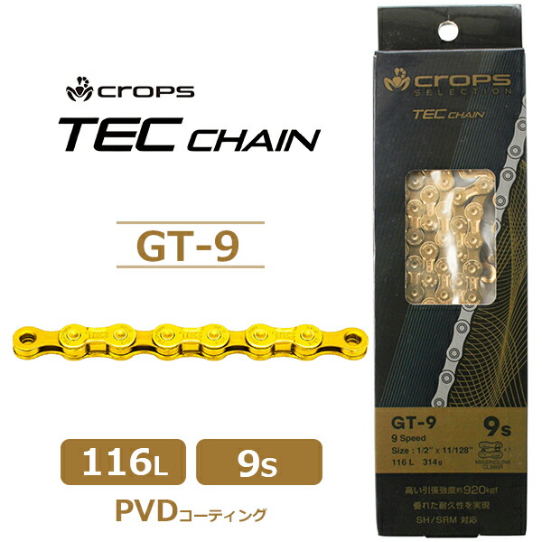 TECチェーン GT-9 9S 116L Ti-Nゴールド 1/2\