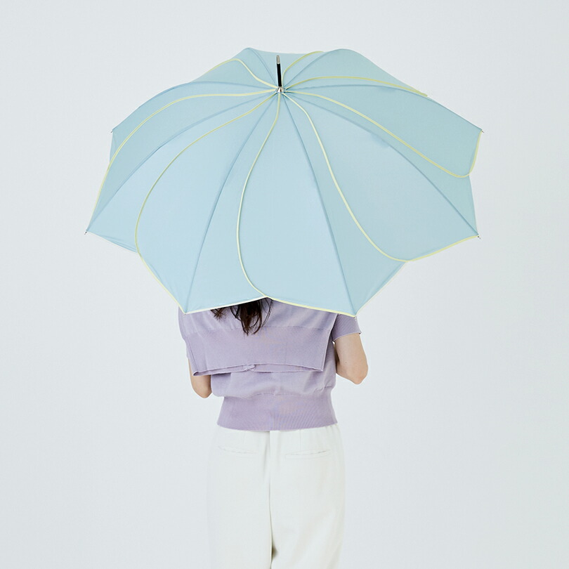 【楽天1位】【because 公式】バイカラーパイピング 長傘 雨傘 傘 UVカット レディース おしゃれ 花 撥水 上品 女性 58cm ビコーズ | 花びら かさ 女子 かわいい ギフト プレゼント 大人 ロング 無地 兼用傘 晴雨兼用
