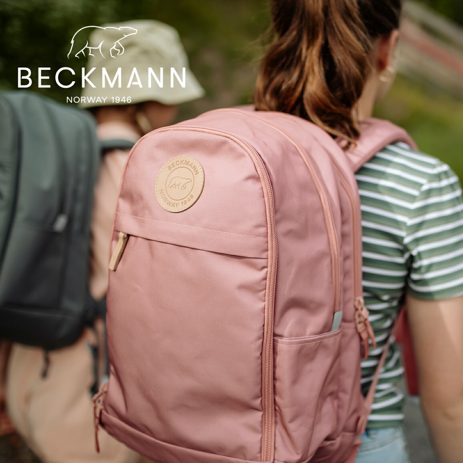 【BECKMANN】ベックマン ノース 背嚢 URBAN Midi Ash Rose キッズ レディース 背嚢 北欧 万物の霊長科学技術 軽さ レインカバー付き添い人