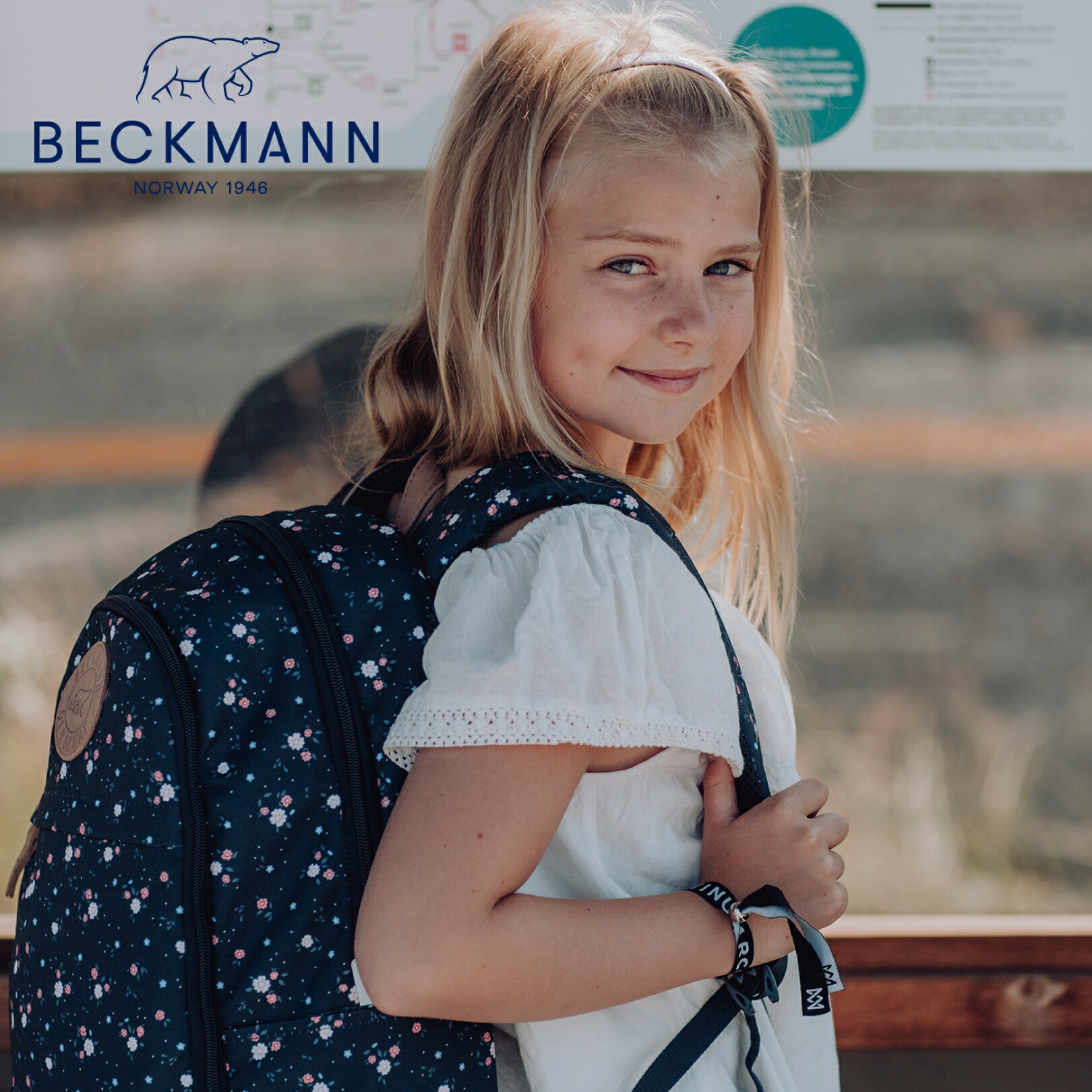 【BECKMANN】ベックマン ノース 背嚢 URBAN Midi Floral キッズ レディース 背嚢 北欧 万物の霊長科学技術 軽さ レインカバー付き添い人
