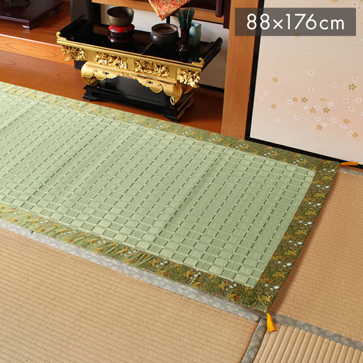 日本製 い草 御前ござ 盆 法事 仏前 掛川織 シンプル 約88&times;176cm 松川(代引不可)【送料無料】｜リコメン堂寝具館