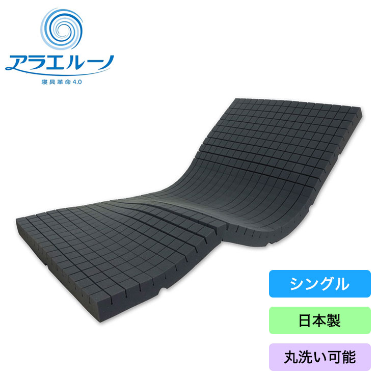日本製 コインランドリーで 丸ごと 洗える 高反発 マットレス アラエルーノ 厚さ8cm ウレタン ウレタンマットレス シングル 体圧分散 ウエルストンくらしき コンパクト ネット付き ふとん巻きのジロー(代引不可)【送料無料】｜リコメン堂寝具館
