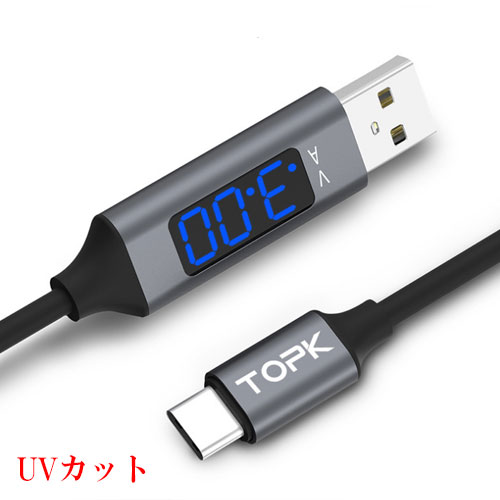 楽天市場 Topk 電圧 電流表示ができる Microusb ケーブル Typec ケーブル Android Usb Type C ブラック Usb Type C ケーブル 急速充電 データ転送 ケイロス