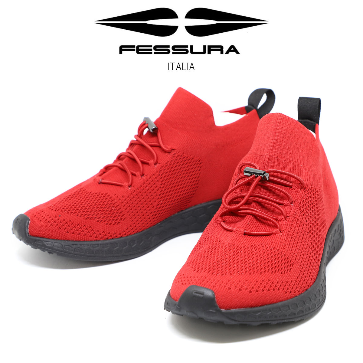 スニーカー シューズ 軽い レッド FESSURA RUN CHERRY レディース メンズ スニーカー 靴 おしゃれ 歩きやすい 楽 カジュアル きれいめ 軽量 軽い レッド 送料無料