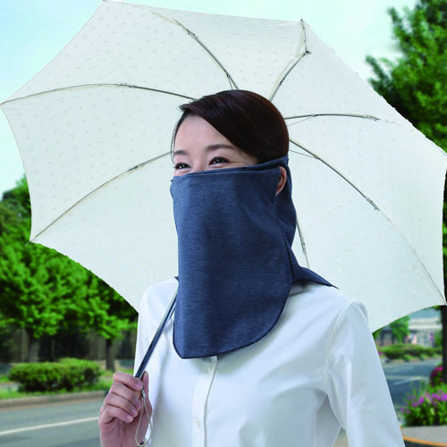 楽天市場】デニム調すっぴん日よけカバー 紫外線対策 首 頬 ネック