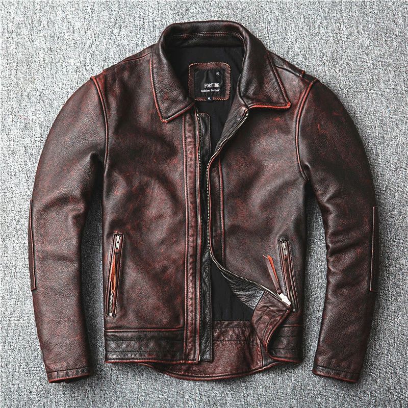 本革上衣 ライダースジャケット 牛皮 返り咲き ヴィンテージ ユーズド産業 折り襟 なめし革上衣 革ジャン メンズ