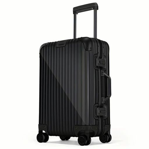 [Airmood]スーツケースオールアルミ合金キャリーケース機内持ち込みキャリーバッグ大型軽量耐衝撃TSAロック静音ダブルキャスター出張ビジネス旅行修学用BlackXLサイズ100L