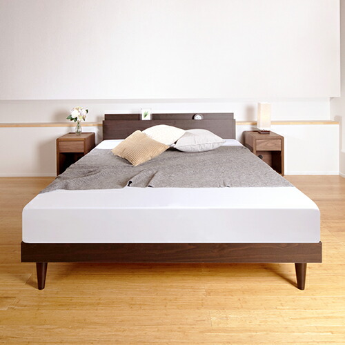 楽天市場】棚付すのこベッド ダークブラウン セミシングルサイズ