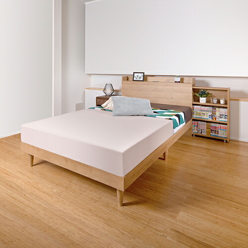 楽天市場】棚付すのこベッド ダークブラウン セミシングルサイズ