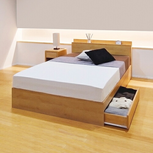 楽天市場】本棚付引出し収納ベッド ダークブラウン セミシングルサイズ