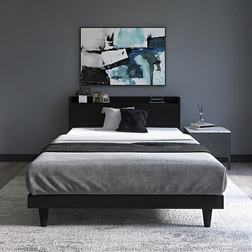 楽天市場】本棚付すのこベッド ダークブラウン セミダブルサイズ