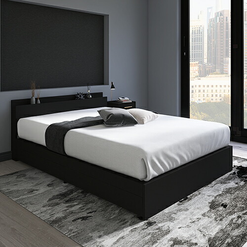 楽天市場】モダンデザイン引出し収納ベッド ダークブラウン シングル