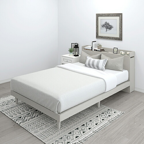 楽天市場】棚付すのこベッド シャビーグレー シングルサイズ