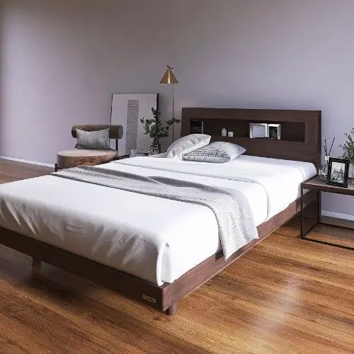 10/28までの出品 FRANCEBED  ダブルベッド　木製　照明　マットレス 10/28までの出品 FRANCEBED ダブルベッド 木製 照明 マットレス